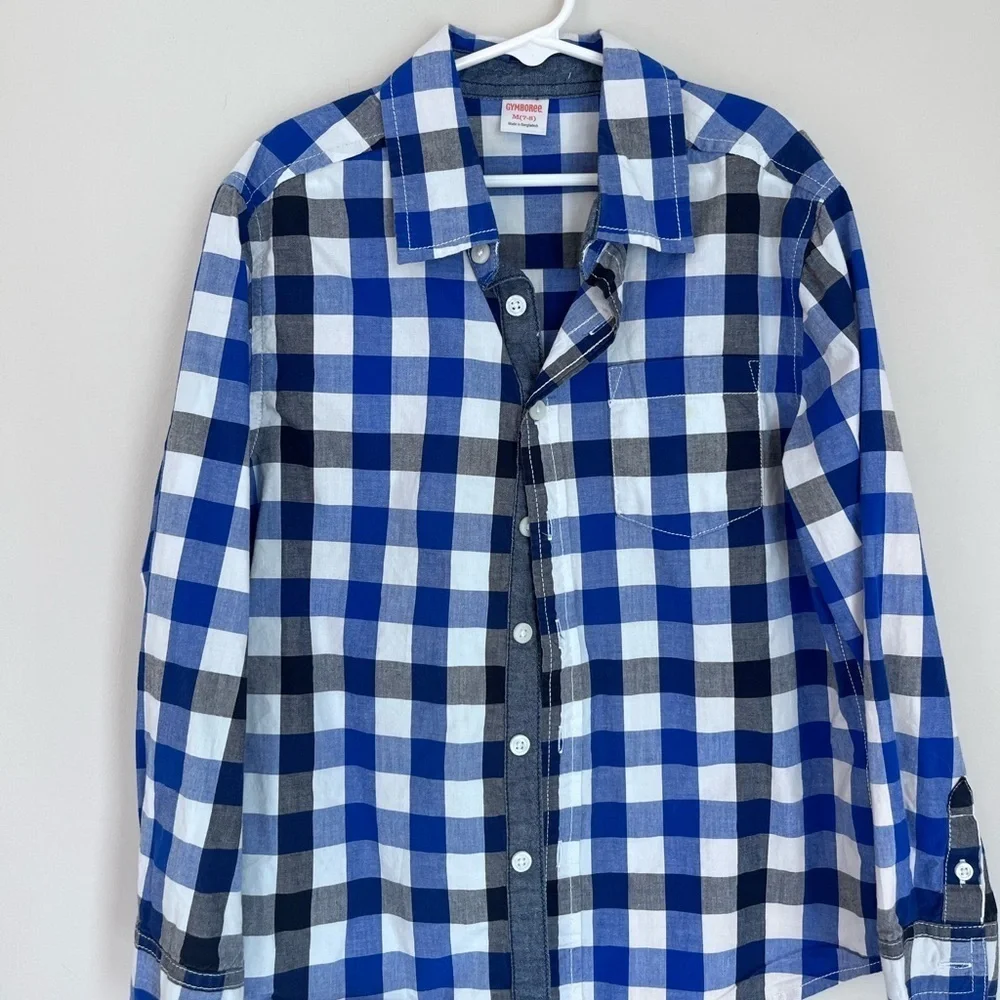 Gymboree Blue and White Button Down Shirts for Casual Elegance